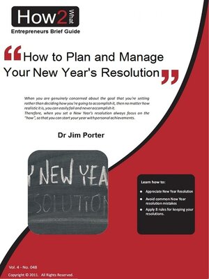 cover image of How to Plan and Manage Your New Year's Resolutions